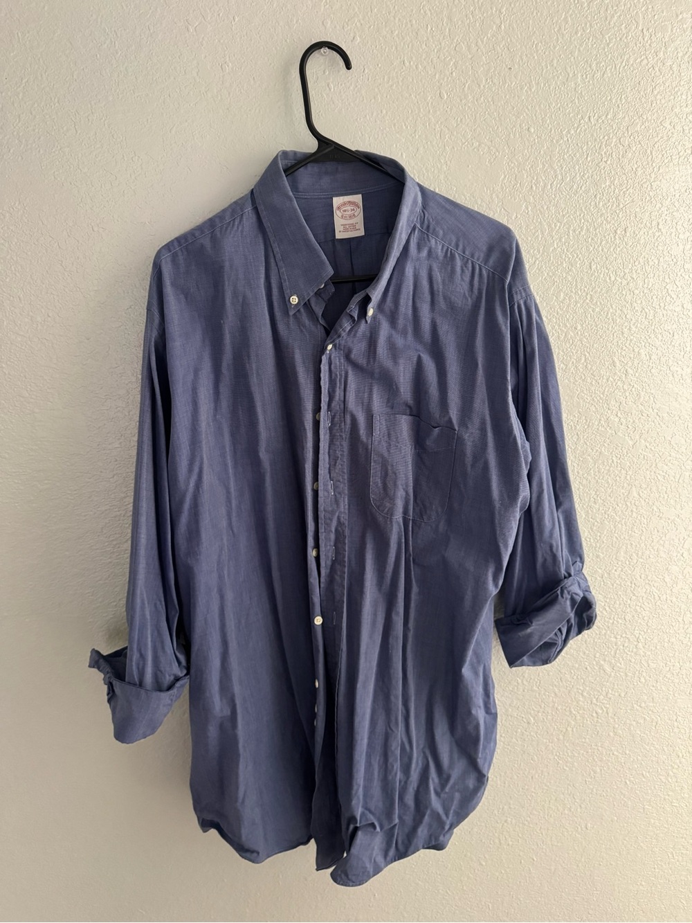 Brooks Brothers Navy Blue Cotton Button-Down Shirt